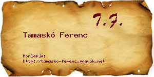Tamaskó Ferenc névjegykártya