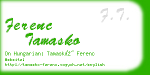 ferenc tamasko business card